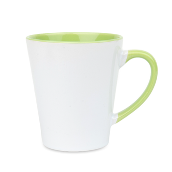 White Latte mug small - inner and ear light green carton 36 pcs.