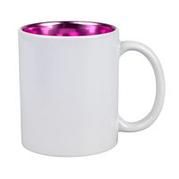 Mug white pink glossy inside