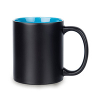 Magic mug matte black - inside light blue