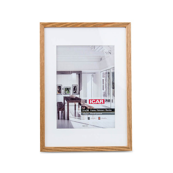 Wooden photo frame with passe-partout 21x30 - PiniaPAS00 - oak color