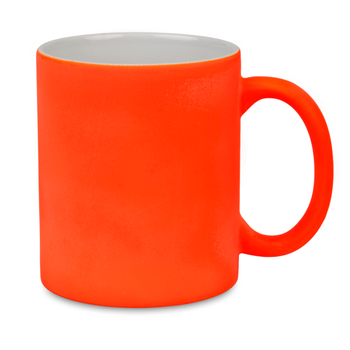 Neon mug rubberized surface - orange