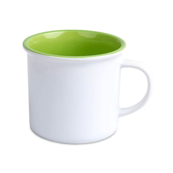 White mug 250 ml Camper light green inside