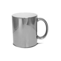 Silver metallic mug - shiny