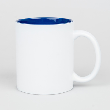 Mug for engraving matte white - Cambridge blue inside