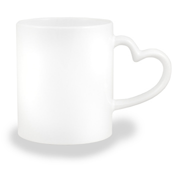 White mug - heart handle