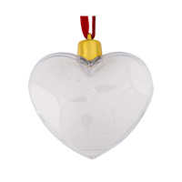 Heart-shaped plastic photo bauble - gold stopper