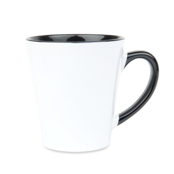 White Latte mug small - inner and ear black carton 36 pcs
