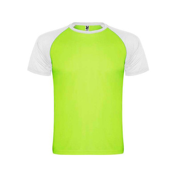 Green short sleeve sports shirt - white L