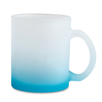Glass mug frosted gradient light blue carton 36 pcs.