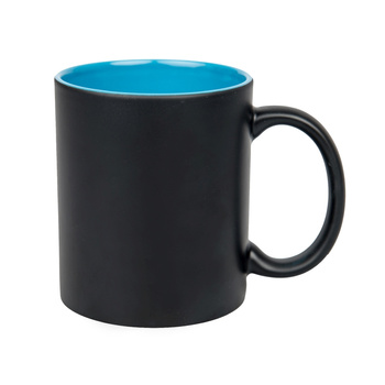 Mug for engraving matte black - inside light blue