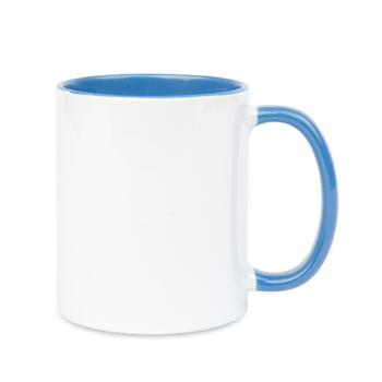 Combo white mug - blue Cambridge inside and handle