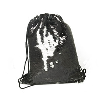 Backpack-bag with sequins - black