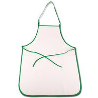 White apron - green piping (set of 5pcs.)