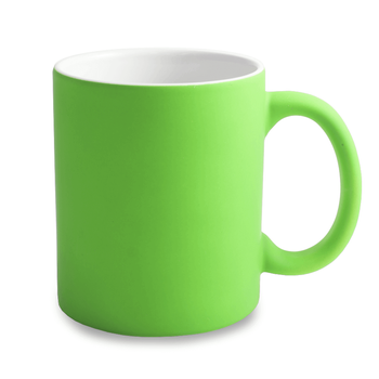 Neon mug rubberized surface - green