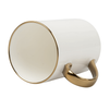 White 330 ml porcelain mug gold rim and handle carton 36 pcs.