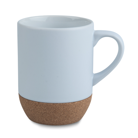 Mug 250 ml matte with cork bottom white