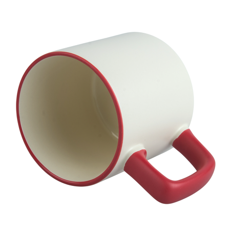 Mug 330 ml Cream matte handle and rim red carton 36 pcs.