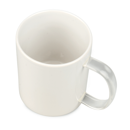 Kubek biały 330 ml szklany uchwyt