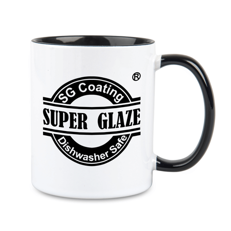 Combo SuperGlaze white mug - handle and inside black