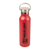 Steel bottle 600ml engraving/UV bamboo cap - red
