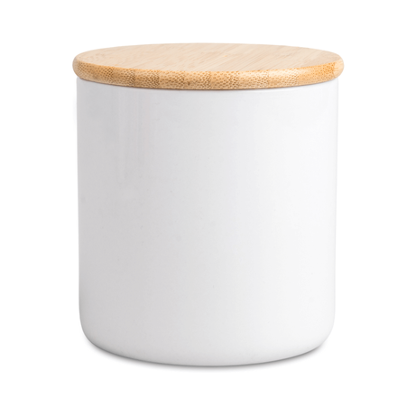 Ceramic jar with bamboo lid