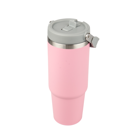 Kubek stalowy Trip 900 ml grawer/UV - różowy