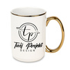 Mug 440 ml white - handle gold carton 36 pcs.