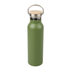 Steel bottle 600ml engraving/UV bamboo cap - green
