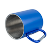 Steel mug 300 ml blue - carabiner handle, for engraving