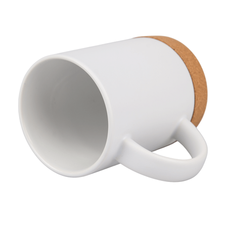 White mug 440 ml - cork bottom
