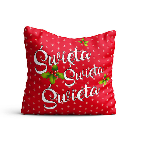 Soft photo cover - red pattern with mistletoe