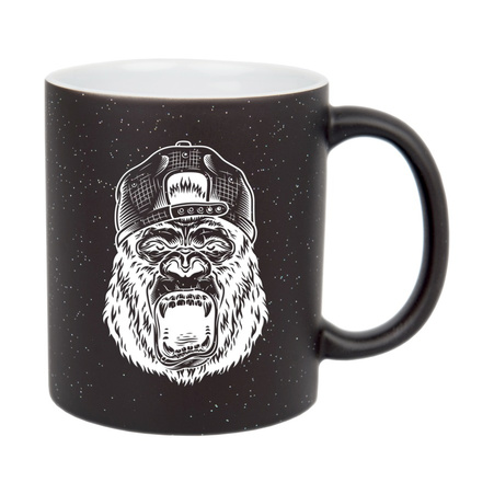 Magic mug matte black - glitter - carton of 36 pcs.