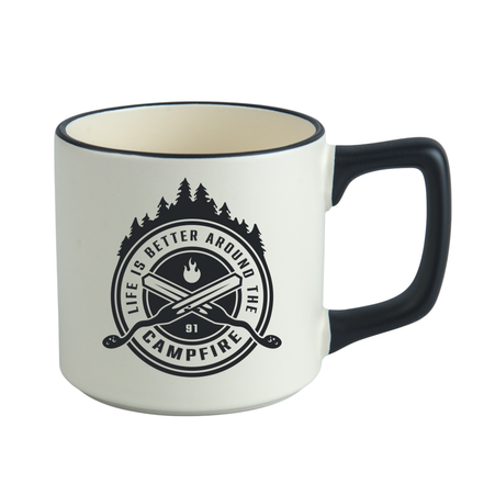 330 ml Cream mug matte black handle and rim