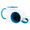 Combo SuperGlaze white mug - handle and inside light blue
