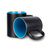 Magic mug matte black - light blue inside, carton 36 pcs.