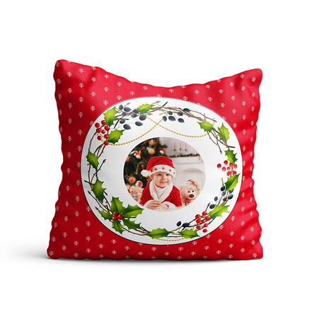 Soft photo cover - red pattern with mistletoe