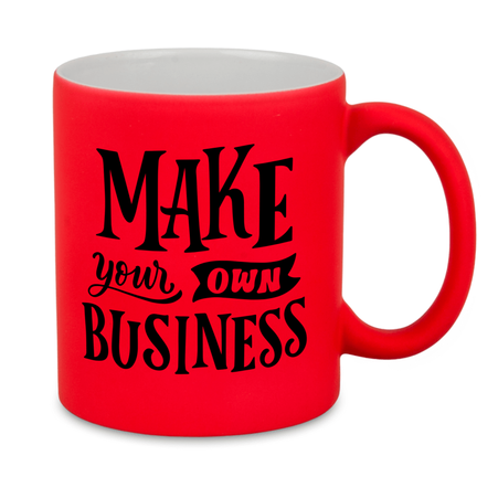 Neon mug rubberized surface - red