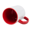Combo SuperGlaze white mug - handle and inner red half pallet 432 pcs