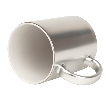 Satin mug metallic silver