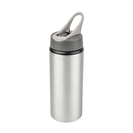 Active aluminum bottle with mouthpiece 600 ml - silver