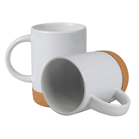 White glossy mug 440 ml - cork bottom carton 36 pcs.