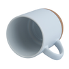 Mug 250 ml matte with cork bottom white