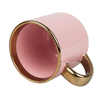 Mug 400 ml Elegant wide , handle and rim gold - pink half pallet 288 pcs.