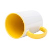 White mug 440 ml Combo - handle and inside yellow