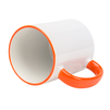 Mug white - handle orange carton 36 pcs.