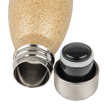 Steel Bowling Bottle 500ml gold glitter set of 5 pcs.