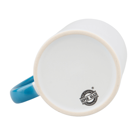 Combo SuperGlaze white mug - light blue handle and inside carton 36 pcs.
