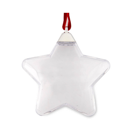 Plastic bauble for a star-shaped photo - silver stopper (set of 24 pcs)