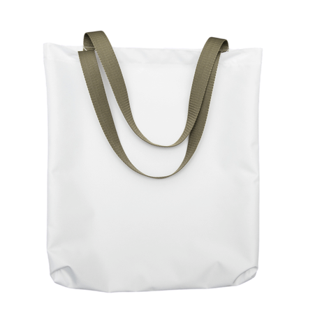 Shoulder bag white 38x40 cm - khaki handle