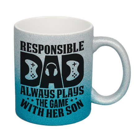 Silver-blue glitter cup carton 36 pcs.